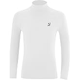 Roadbox Boys Girls Compression Shirts - Youth Long Sleeve Athletic Undershirt Mock Neck for Football Baseball Basketball