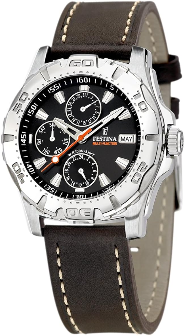FESTINA Men's Analogue Quartz Watch with Leather Strap F16243/8 Amazon