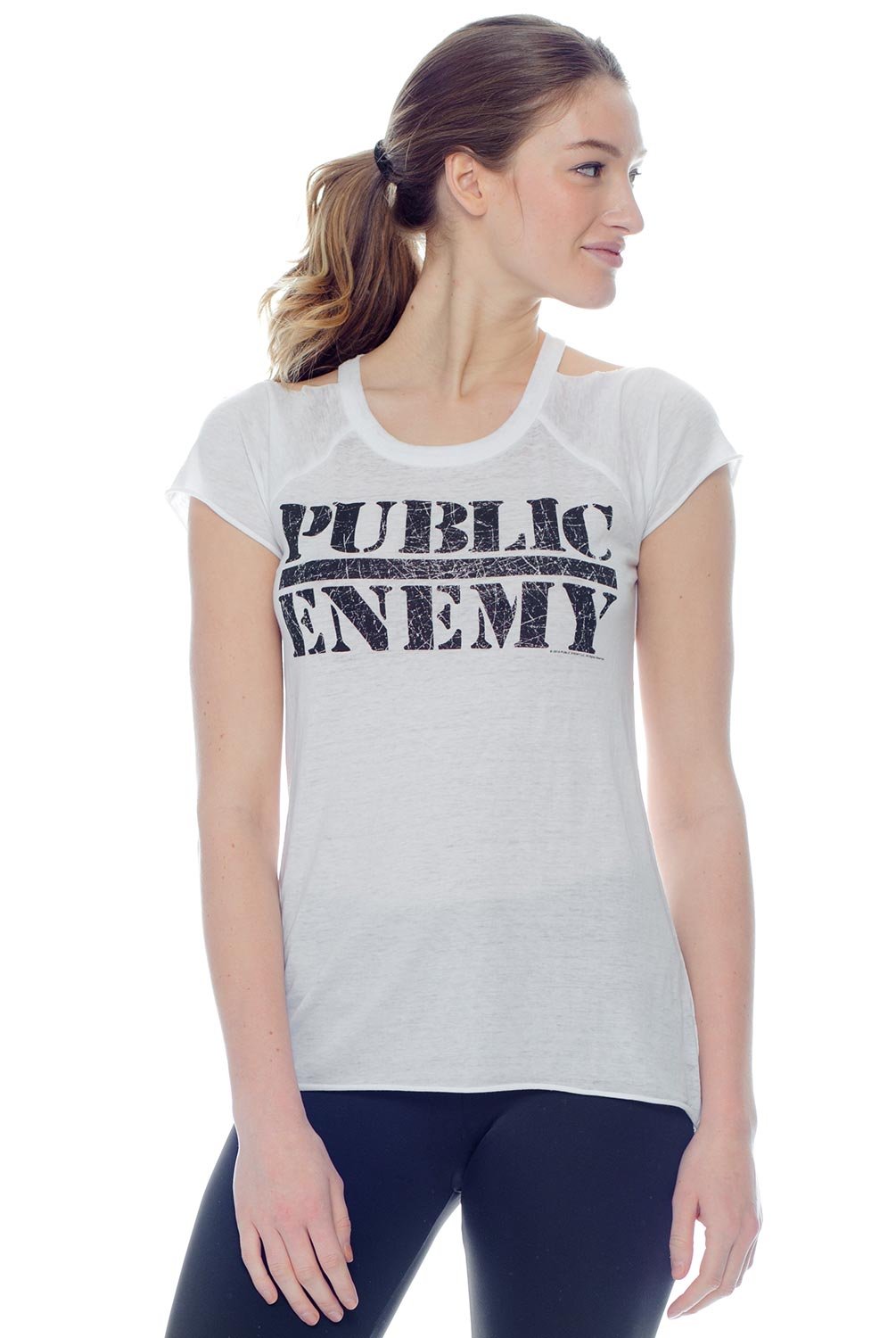  Public Enemy Short Sleeve Tee Active Workout Yoga Tank Shirts