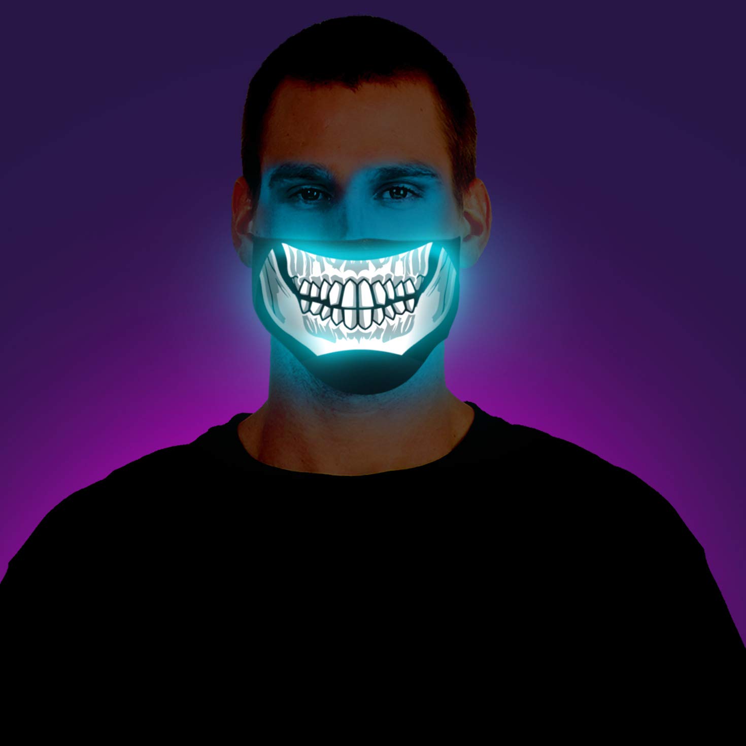 Morph Adult Screaming Light Up Skeleton Demon Hallowen LED Half Mask