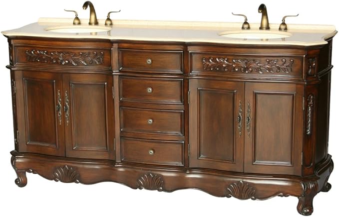 Amazon Com Chinese Arts Inc 72 Inch Antique Style Double Sink Bathroom Vanity Model 2003 Be Home Kitchen
