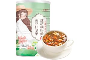 TXDYNLLK Lotus Root Powder Soup Mix, Instant Chinese Asian Cuisine, Includes Nuts Chia Seeds, Osmanthus, Black Sesame Seeds, Jujube & Sweet Snacks Box 17.63 oz/500g