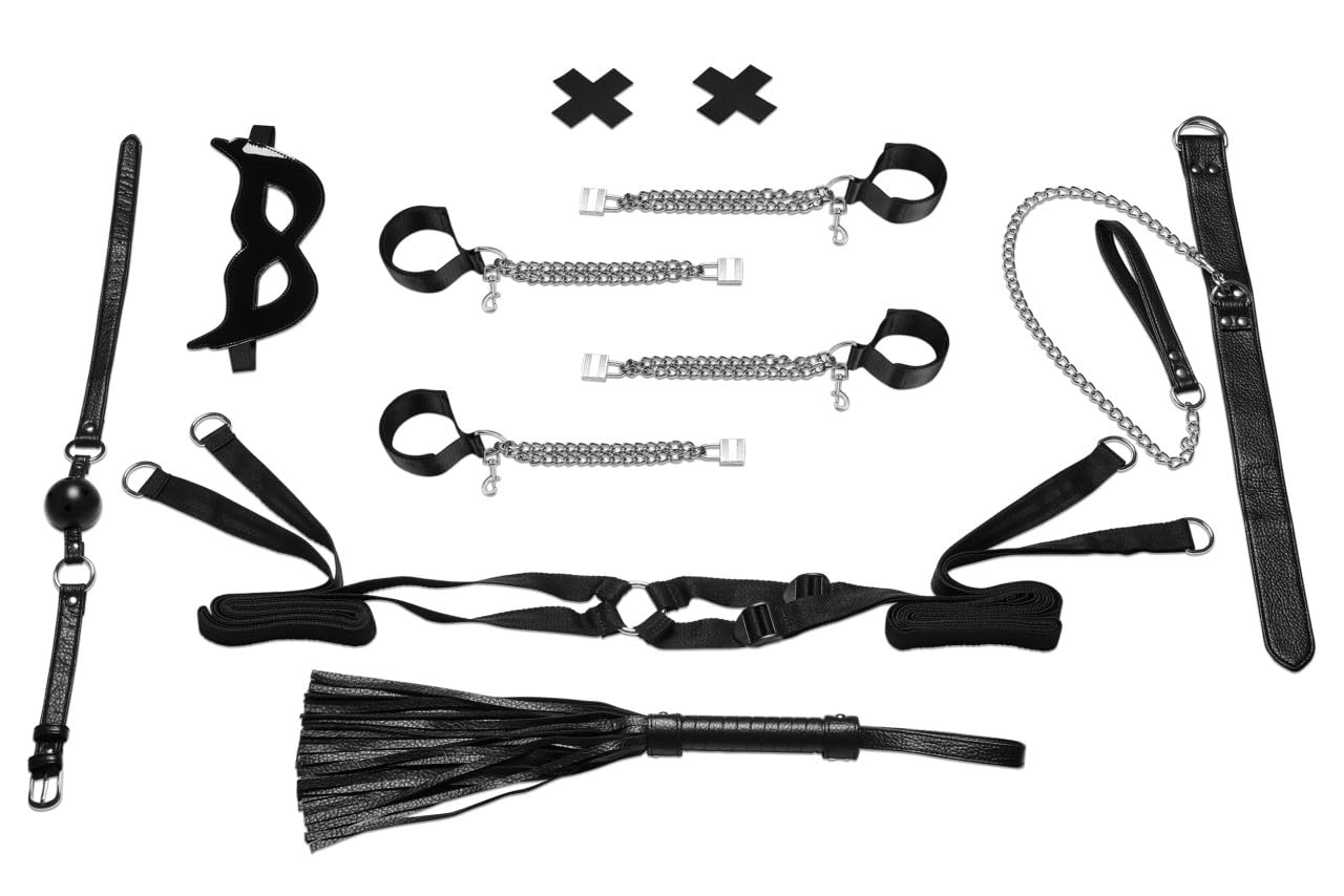 Glas Lux Fetish Master-Slave Domination Bedspreader Set, Black
