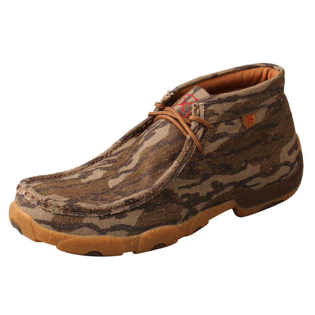 Twisted X Men's Chukka Driving Moc, Moc Toe with CellSole, Mossy Oak Bottomland Camo, 7.5 M Image