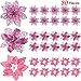 30 Pieces Glitter Poinsettia Artificial Christmas Tree Ornament Christmas Flowers for Xmas Valentine's Day Spring Festival Wedding Decorations (Pink)
