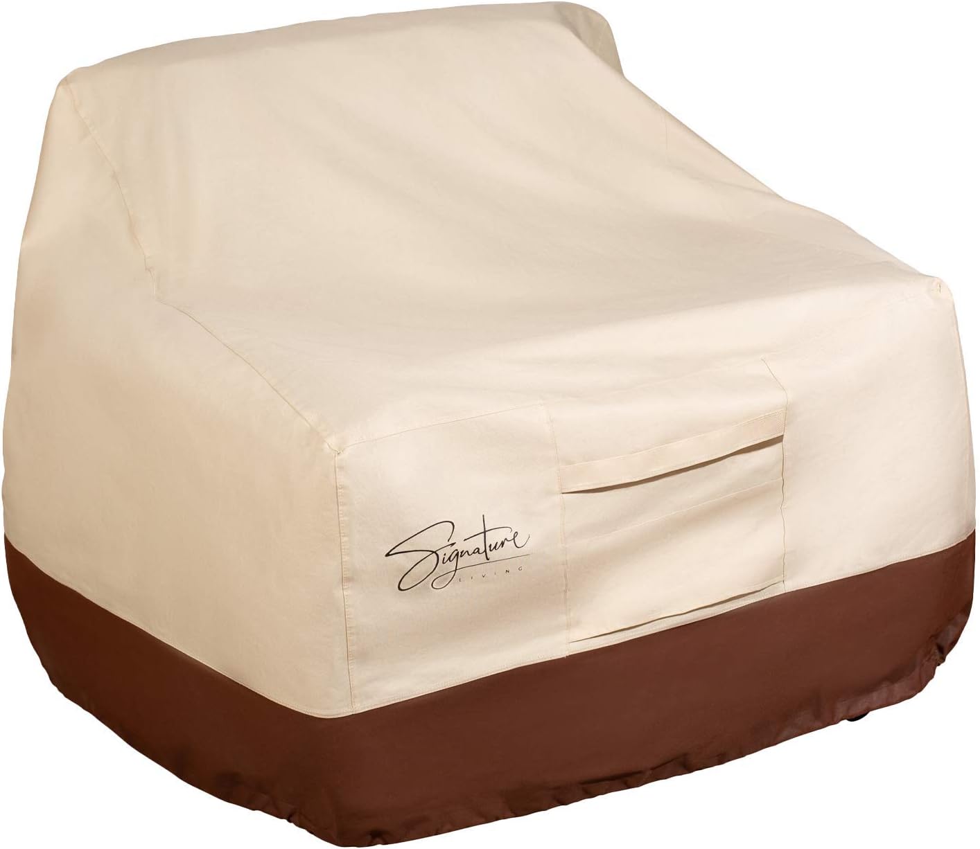 Signature Living Set of 2 Outdoor Waterproof Patio Chair Covers, Durable 600D UV-Coated Polyester Outdoor Chair Covers for All-Weather Protection (Tan, Large 40 Inch): Kitchen & Dining
