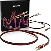 UCINNOVATE 2 Pack High-end Pure Copper HiFi OFC Speaker Wire Cable with Banana Plug, 2m Gold-Plated Banana Tip Plugs Male to 