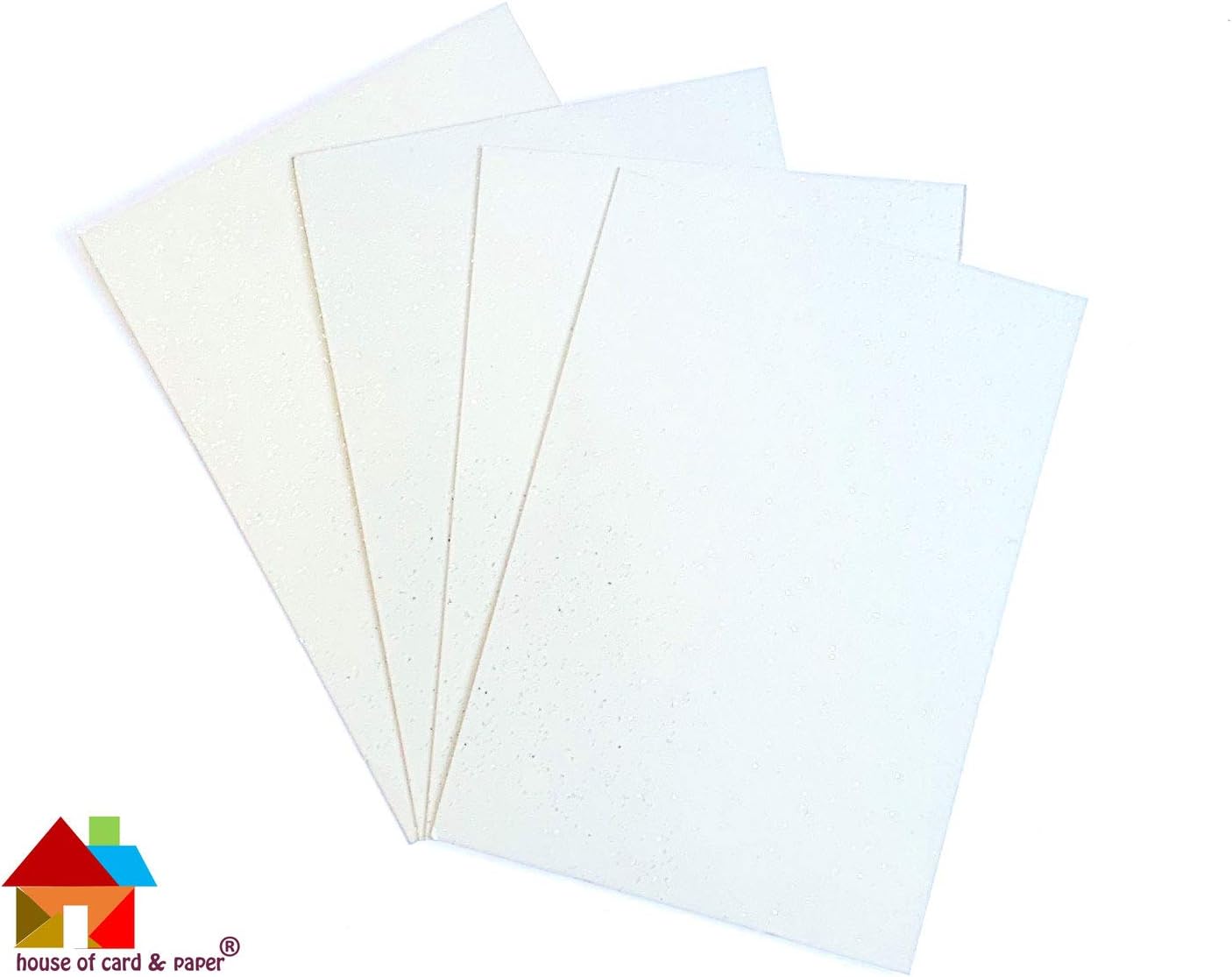House of Card & Paper Silver Glitter Card 6x6 240gsm (Pack of 25 Sheets)