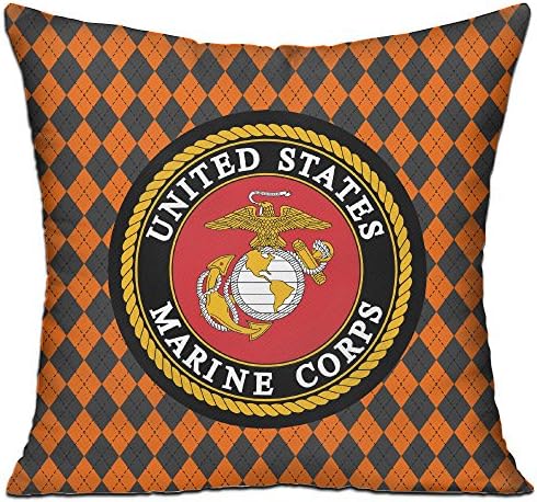 YesTown United States Marine Corps USMC Throw Pillow Soft Velvet Core Included,18 "X 18 "