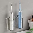 MOPMS Electric Toothbrush Holders, Wall Mounted Tooth Brushing Holder for Bathroom, Self Adhesive Electric Toothbrush Organizer Space Saver (2Pcs Clear)