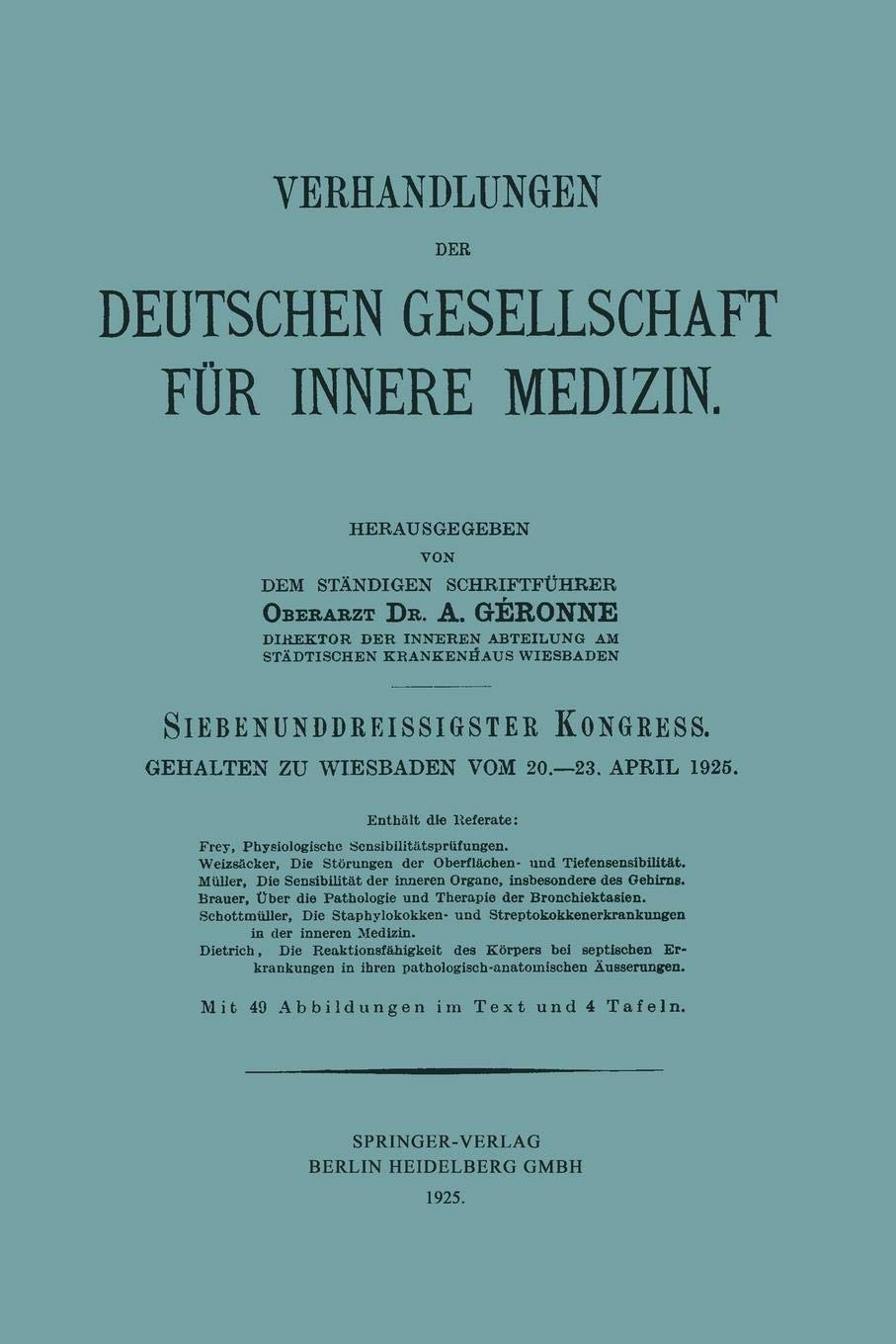 Siebenunddreissigster Kongress Gehalten Zu Wiesbaden Vom 20 23