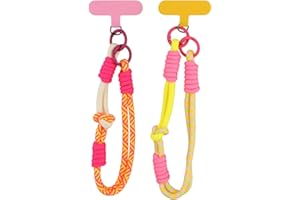 Nivofu 2pcs Phone Wrist Strap, Nylon Cell Phone Lanyard with Tether Tabs, Colored Universal Phone Chain for Women Men Most Ph