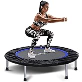 BCAN 38"/40''/48'' Foldable Mini Trampoline Fitness Trampoline with Safety Pad,Rebounder Exercise Trampoline for Adults Indoo