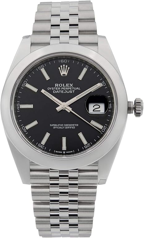 Men's Rolex Datejust 41 Black Dial Jubilee Bracelet Luxury Watch - Ref. 126300