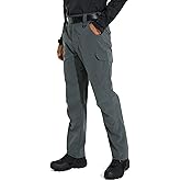 KFUBUO Men's Lightweight Ripstop Tactical Cargo Pants, Water Resistant Hiking Work Pants Relaxed Fit Black