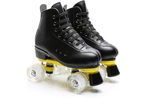 Roller Skates Womens Classic Skating High-Top Double-Row Leather Skates