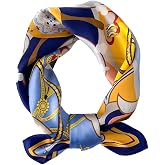 ANDANTINO 100% Pure Mulberry Silk Small Square Scarves -21'' x 21''- Digital Printed Neckerchief &ndash;Women Men Lightweight Scarf