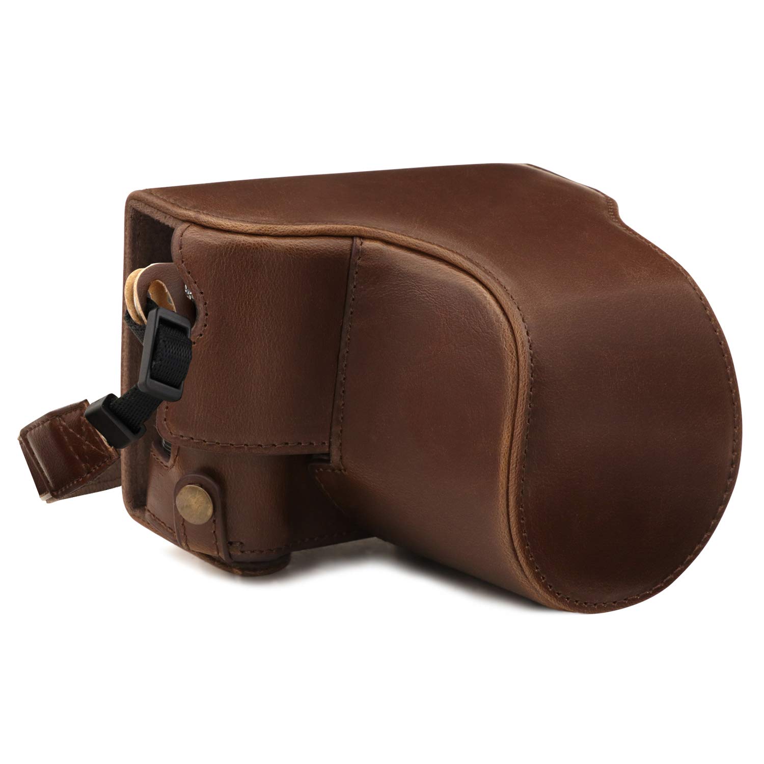 MegaGear MG1768 Ever Ready Leather Camera Case Compatible with Fujifilm X-A7 - Dark Brown