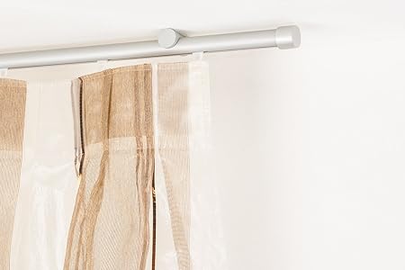 Curtain Pole O 16 Mm Lenght 280 Cm Satin Aluminium Complete