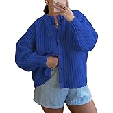 Women Button Down Cardigan Sweater Long Sleeve Chunky Cardigan Top Casual Knit Jacket Fall Winter Streetwear