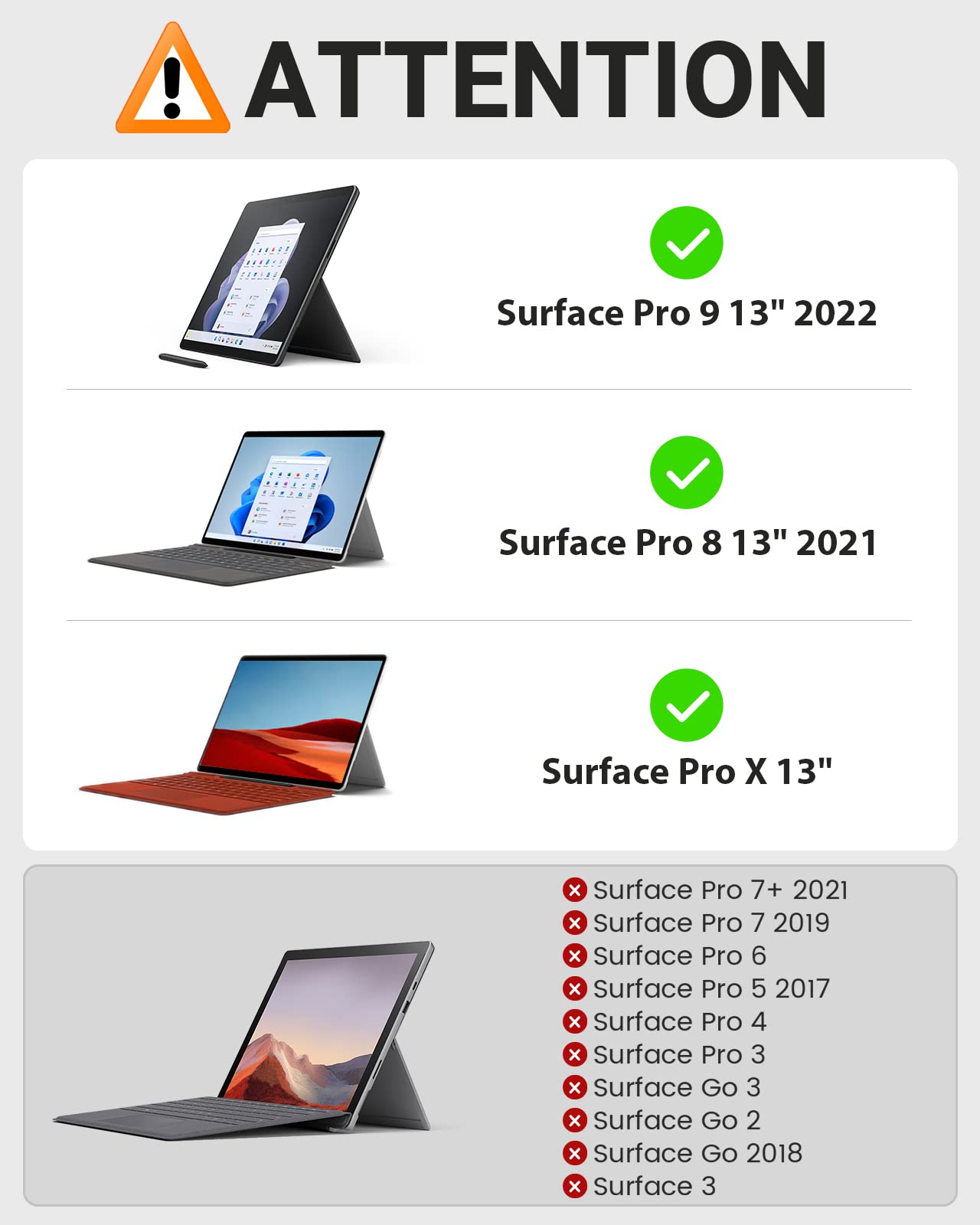 MoKo Type Cover Fits Microsoft Surface Pro 9 & Pro 9 13