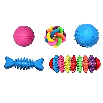 Jainsons Pet Products Dog & Puppy Rubber Chew Toys, Multi Color Ball