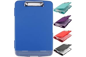 SFLHHDM Clipboard with Storage,A4 Binder Clipboard with Pen Holder Nursing Clipboard,Clip Boards 8.5x11 with Storage-Side Open,Storage Clipboard with Low Profile Clip,Clipboards for Office Supplies-Blue