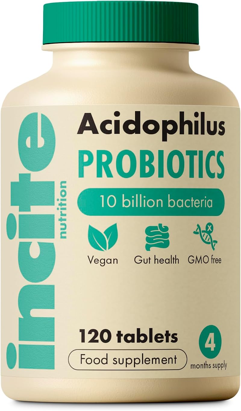 Incite Nutrition Probiotics Acidophilus 10 Billion CFU 120 Tablets