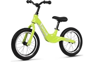 BIRTECH 14" Kids Balance Bike for 3,4,5,6 Year Old Boys and Girls, Air Tires with Magnesium Alloy Frame, Lightweight No Pedal Toddler Training Bicycle