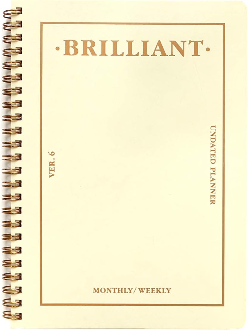 PAPERIAN Brilliant Monthly & Weekly Planner - Wirebound Undated Monthly &Weekly Planner Book Scheduler Diary (Ivory)