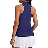 JoyGirl Womens Golf Shirt Sleeveless Polo Shirts Racerback Collared Tennis Shirt Zip up Quick Dry Athletic Tank Tops
