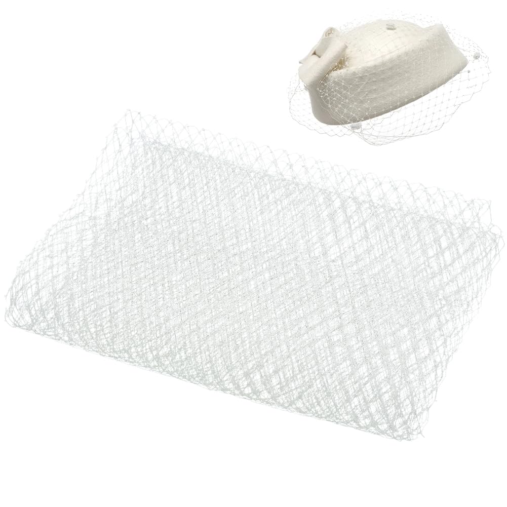 BENECREAT 3mx25cm Beige Net Mesh Fabric Birdcage Bridal Veil Netting Fabric Wedding Hat Veil Mesh Trimmings Fabric for Wedding Decoration, Sewing, Hat Decorating