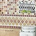 Collections Etc. Tile Borders Peel and Stick Backsplash, Removable Backsplash for Kitchen, Bathroom, Set of 8, Brown Multi