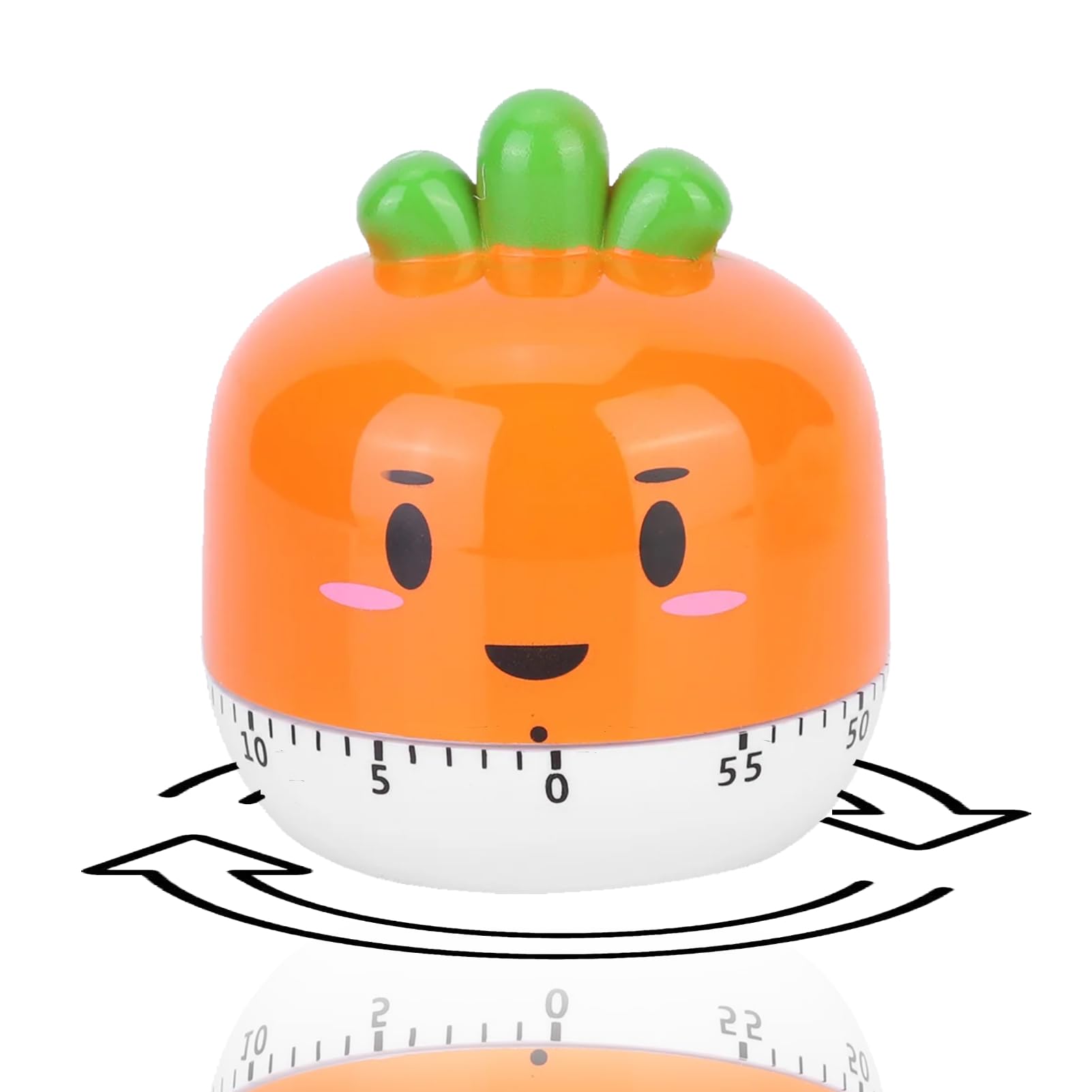 Carrot Kitchen Timer 60 Minute Mechanical Wind Up Cooking Timer Cartoon Lovely Carrot Mechanical Kitchen Manual Countdown Alarm Clock for Baking Learning
