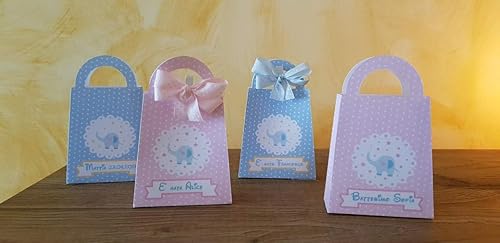 Scatola Porta Confetti Caramelle Bomboniera Per Festa Battesimo O Nascita Personalizzabile Con Nome Bimbo Bimba Amazon It Handmade