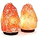 2 Pack - Natural Himalayan Rock Salt Lamp 6-7 lbs with Wood Base, UL Approved Electric Wire, with Dimmer & Bulb