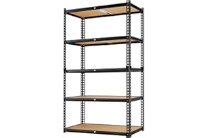 LEVELEVE 5-Tier Heavy Duty Storage Shelving Unit, 2020 lbs Capacity, Adjustable Metal Utility Shelf, 35" L x 16" W x 73" H for Garage, Kitchen, Pantry, Basement, Bathroom, Laundry