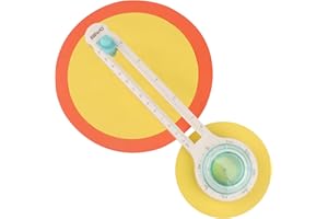 KW-triO Circe Cutter for Paper Crafting Circular Cutter Tool Visible Center of Circle Rotary Compass Circle Cutter Adjustable Cutting Diameter Ranges from 3 in to 12.6 in (Cyan & White, Large)