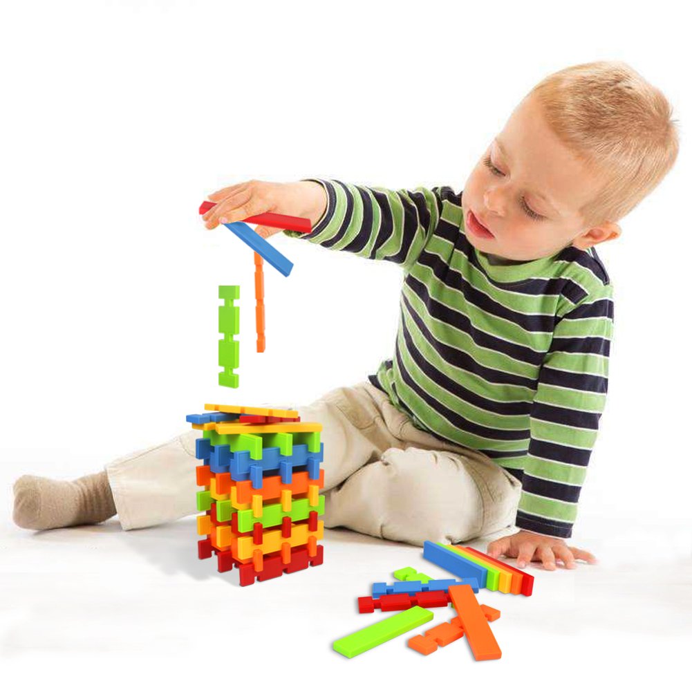 Nuheby Building Toys Building Blocks 50pcs Kids Construction Toys for Girls Boys Stacking Blocks Educational Toys for 3 4 5Years Old