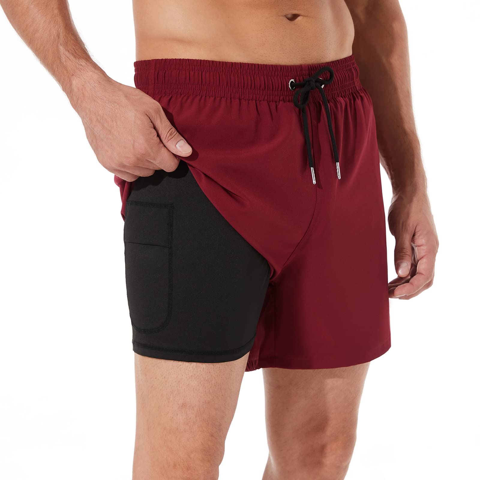 WILLIT Zwemshorts voor dames, 12,7 cm, boardshorts, UPF50 , hoge taille, sneldrogend, UVA-bescherming, met binnenzakken, grijs, 38