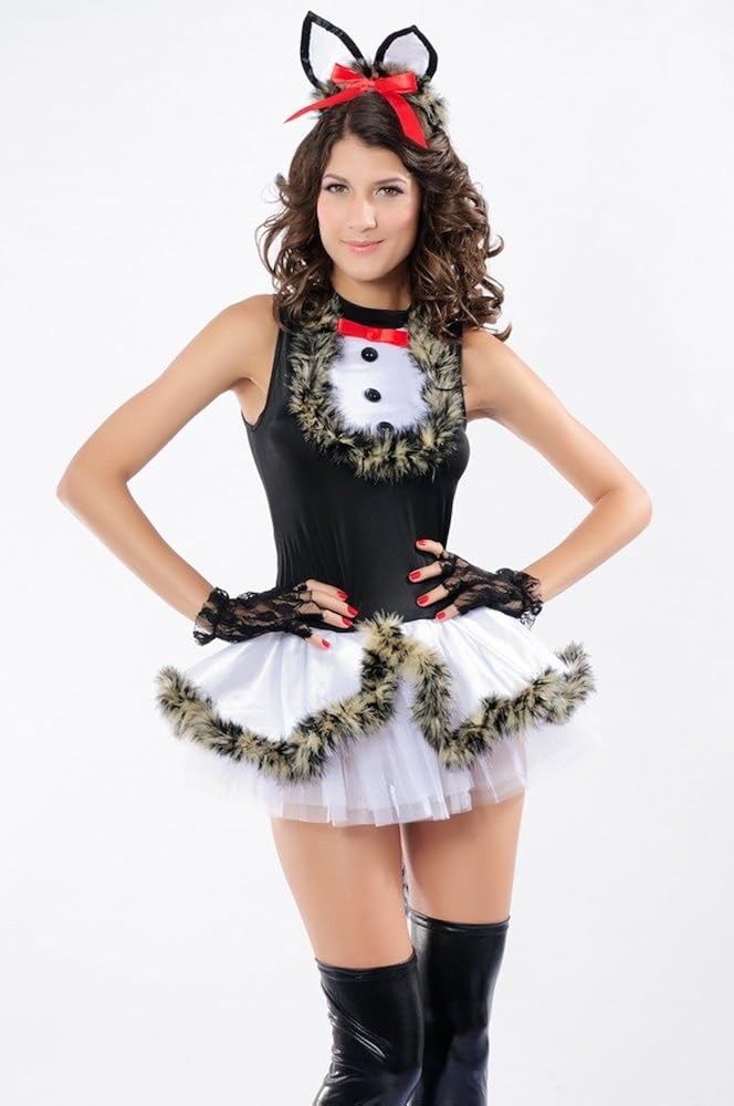 New Hello Kissable Kitty Cat Women Fancy Dress Costume Set Amazon.co.uk Clothing