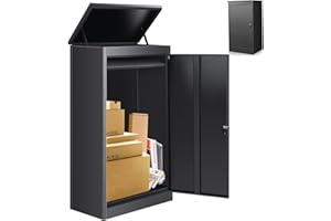 ESHENO Package Delivery Boxes for Outside, Extra Large Parcel Drop Boxes with Secure Storage, Anti-Theft Galvanized Steel,Waterproof Package Delivery Box for Outdoor Porch (20.86''L x 16.53''W x 34''H)