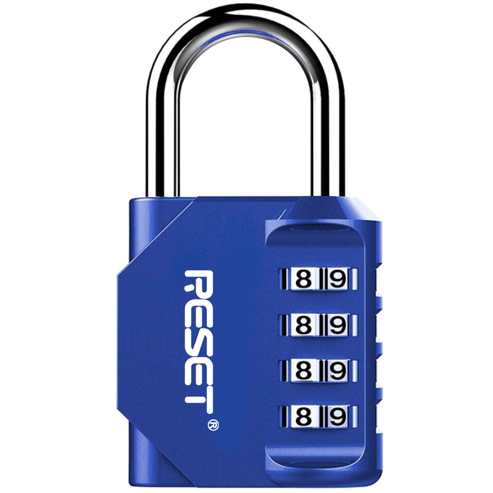 RESET-060 4 Digit Combination Padlock, Outdoor Lock, Indoor Padlock, Ideal for School Locker, Gym Locker, Fence, Gate, Hasp, Shed, Toolbox, Blue, 1-Pack — image 1