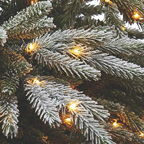 NOMA 7 Ft. Prelit Flocked Artificial Pine Christmas Tree with 650 Warm