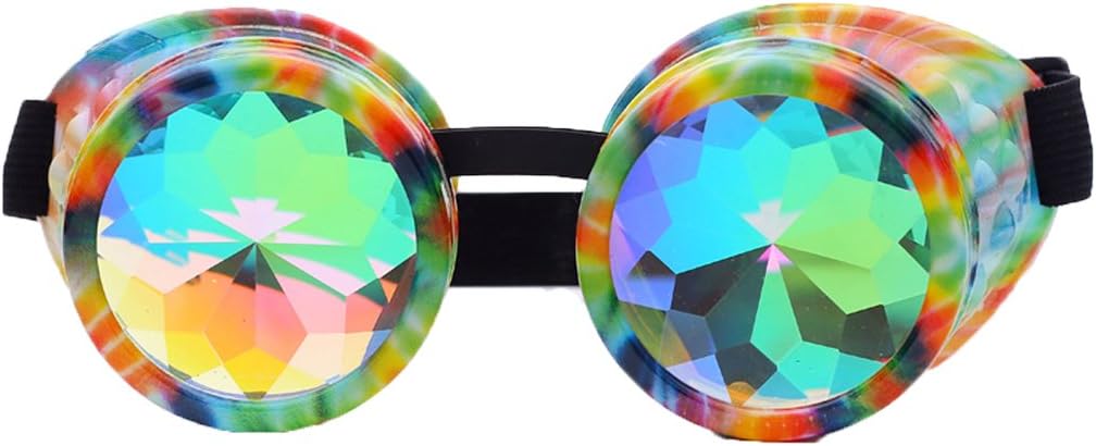 Lelinta Kaleidoscope Goggles Steampunk Goggles Glasses Halloween Costume Accessories for Cosplay Party