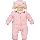 Funnycokid Baby Snowsuit Infant Winter Puffer Coat Newborn 3-24M Hooded Jumpsuit Bodysuits Kids Unisex Outdoor Clothes