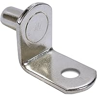 Rok Hardware 5mm L-Shaped Support Furniture Cabinet Closet Shelf Bracket Pegs with Hole, Nickel, 50 Pack