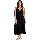 Exquisite Form Women's 70807 Nylon Tricot Sleeveless Long Nightgown with Floral Lace