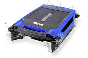 (New Upgrade) Nichro Robotic Pool Skimmer - Solar & Rechargeable, 2 Cleaning Modes, Automatic Obstacle Avoidance, Twin Salt Chlorine Tolerant Motors