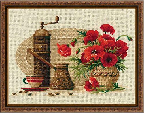 RIOLIS Cross Stitch Kit - 1121 - Coffee, Multi, 30cm x 24cm
